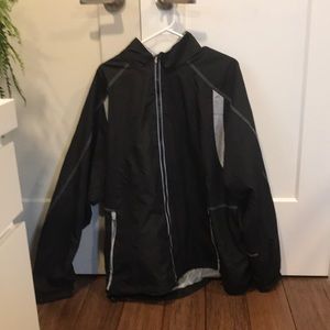 Black and grey North End windbreaker